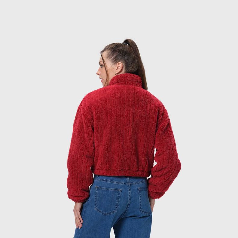 Chaqueta Mujer Tipo Polar Rojo Oscuro Fashion's Park-2