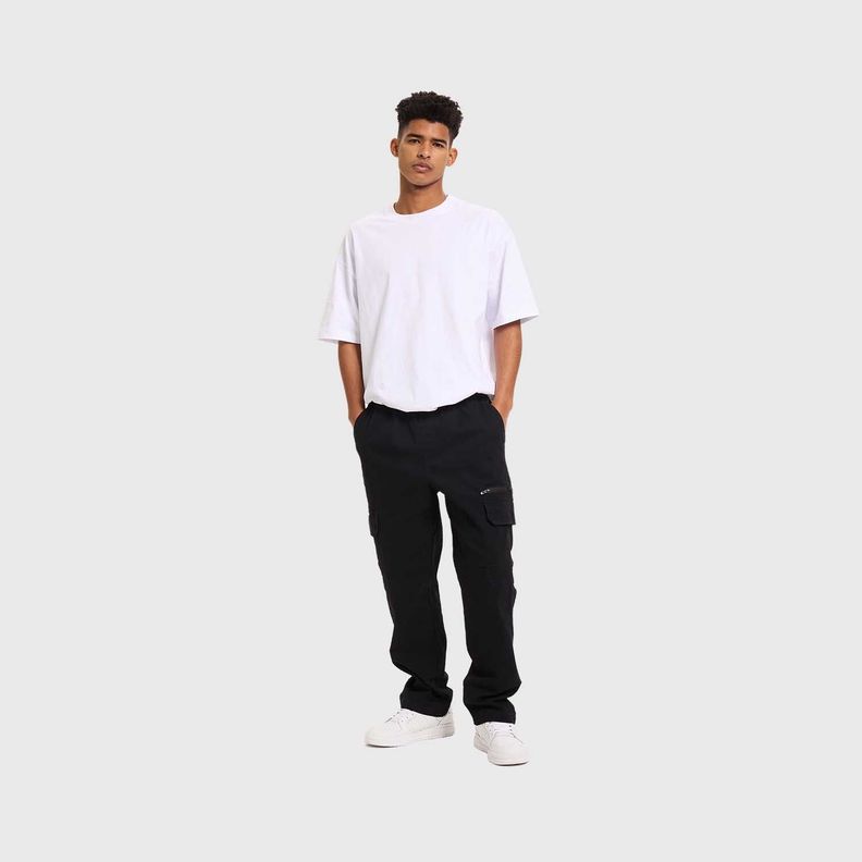Pantalón Hombre Cargo Pretina Negro Fashion's Park-3