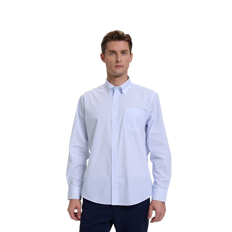 Camisa Hombre Mini Print Blanco Iv  Fashion's Park-0