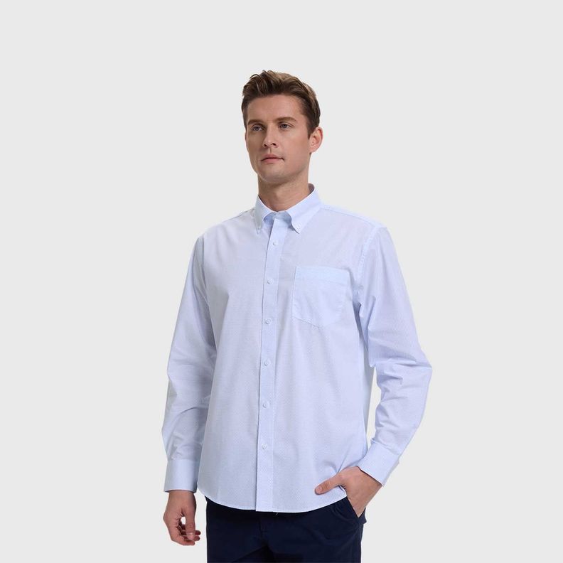 Camisa Hombre Mini Print Blanco Iv  Fashion's Park-1