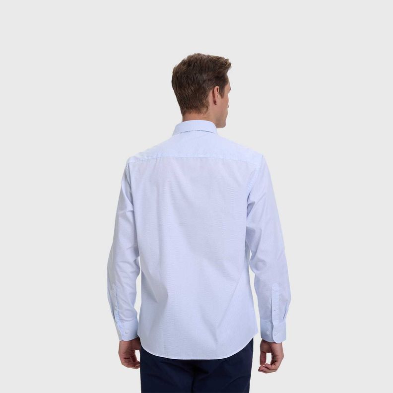 Camisa Hombre Mini Print Blanco Iv  Fashion's Park-2