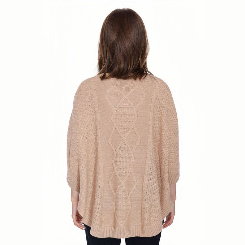 Sweater Mujer Poncho Beige-1