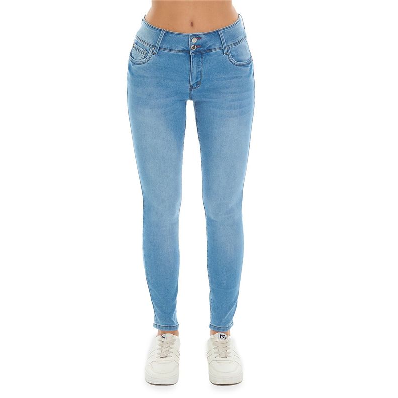 Jeans Mujer Skinny Kim Lavado Azul Claro Fashion's Park-0