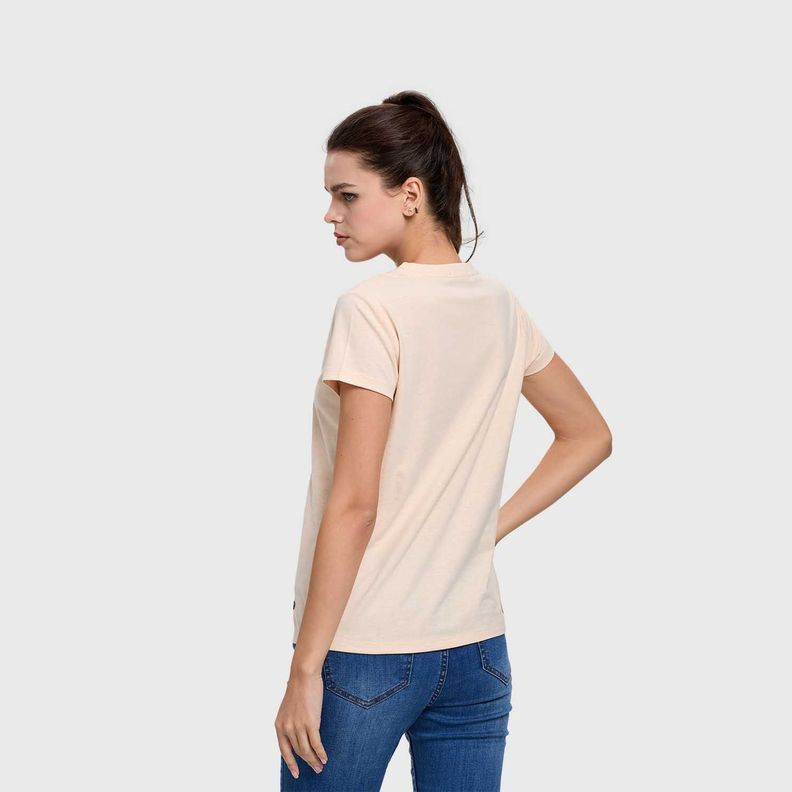 Polera Mujer Básica Print Beige Claro Fashions Park-2