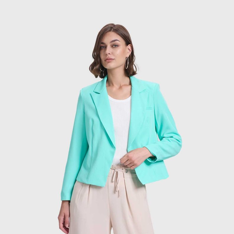 Blazer Mujer De Tope Liso Aqua Fashion's Park-1
