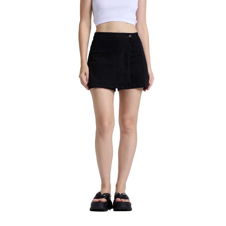 Falda Mujer Short Cargo Negro Fashions Park-0