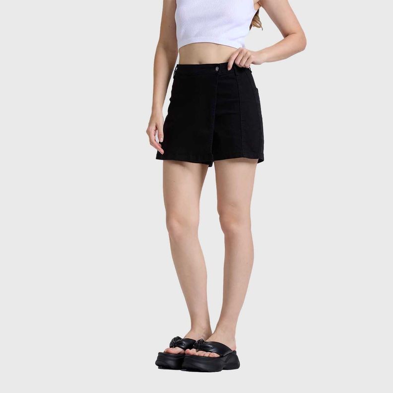 Falda Mujer Short Cargo Negro Fashions Park-1