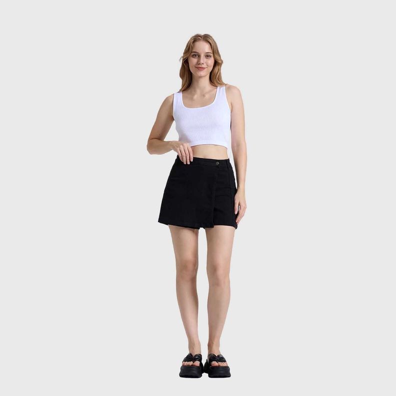 Falda Mujer Short Cargo Negro Fashions Park-3