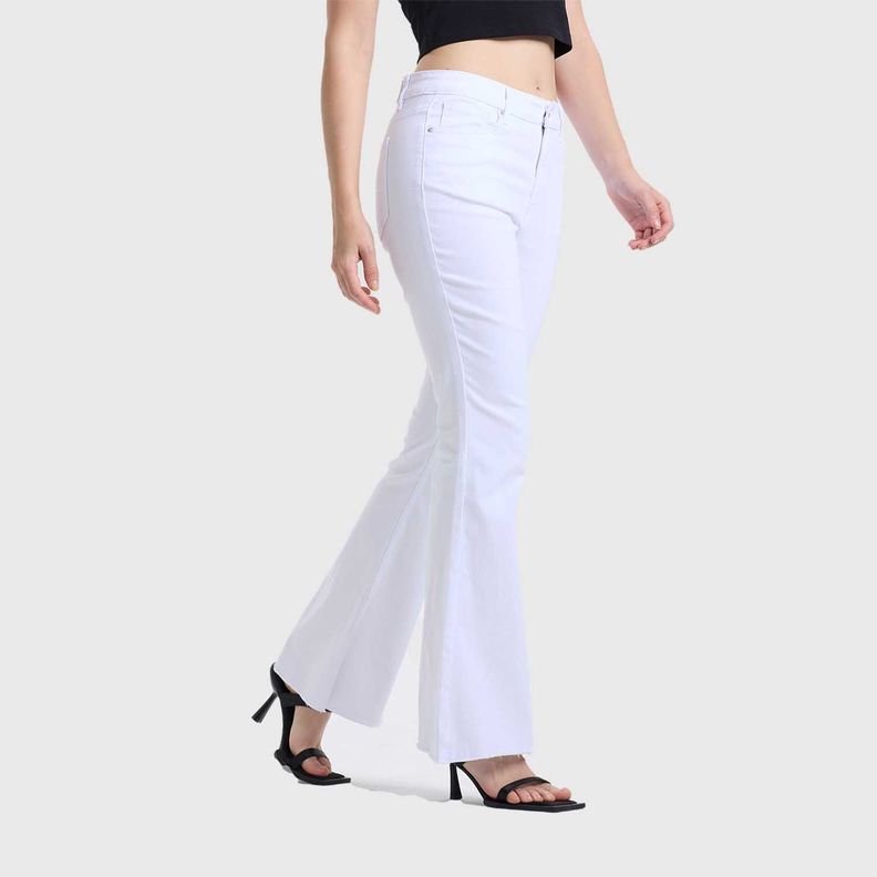 Jeans Mujer Flare Monse Blanco Fashion's Park-1