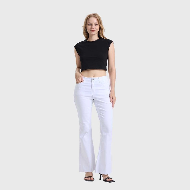 Jeans Mujer Flare Monse Blanco Fashion's Park-3
