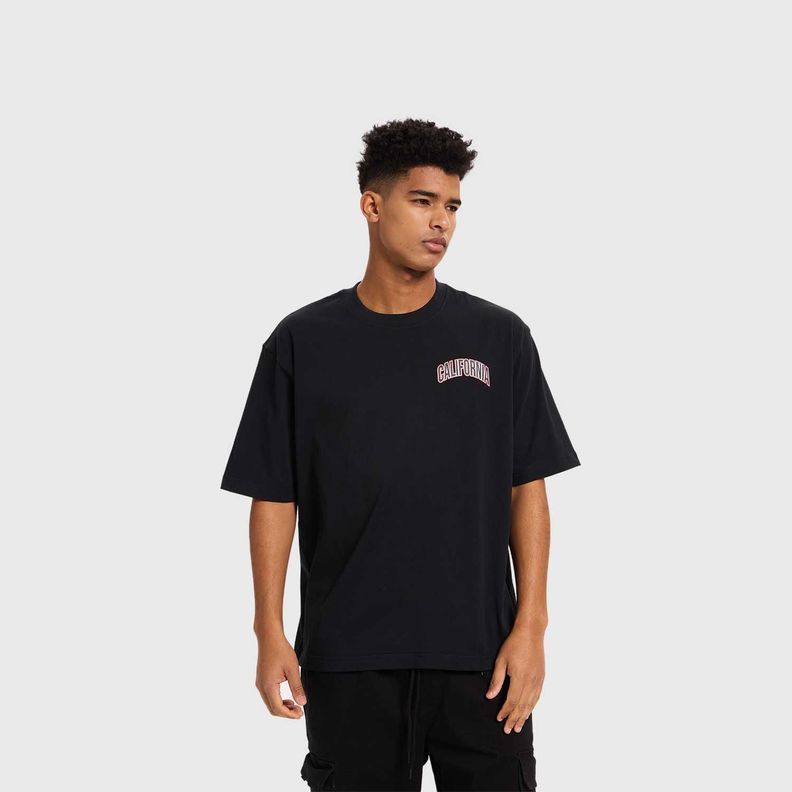 Polera Hombre Print Flamas Negro Fashion's Park-1