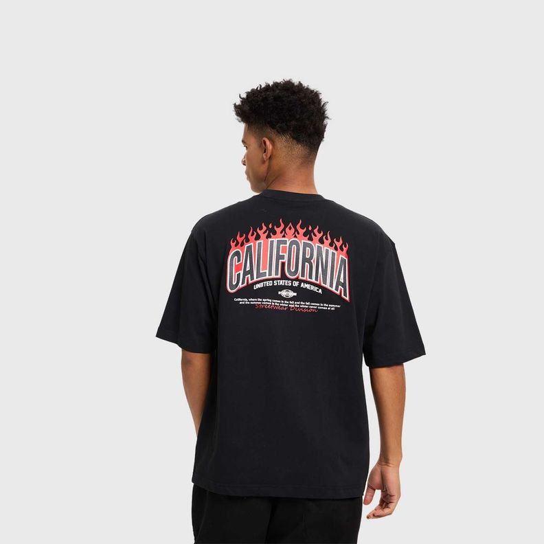 Polera Hombre Print Flamas Negro Fashion's Park-2