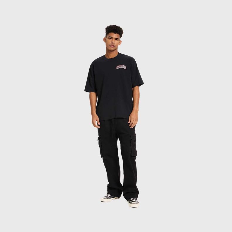 Polera Hombre Print Flamas Negro Fashion's Park-3