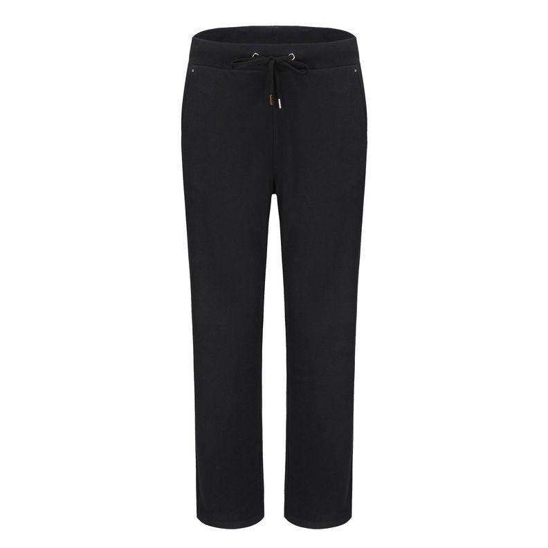 Pantalón Buzo Mujer Bolsillo Y Cordón Negro-0