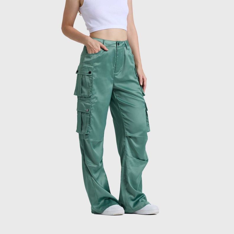 Pantalón Mujer Cargo Verde Olivo Claro Fashion's Park-1