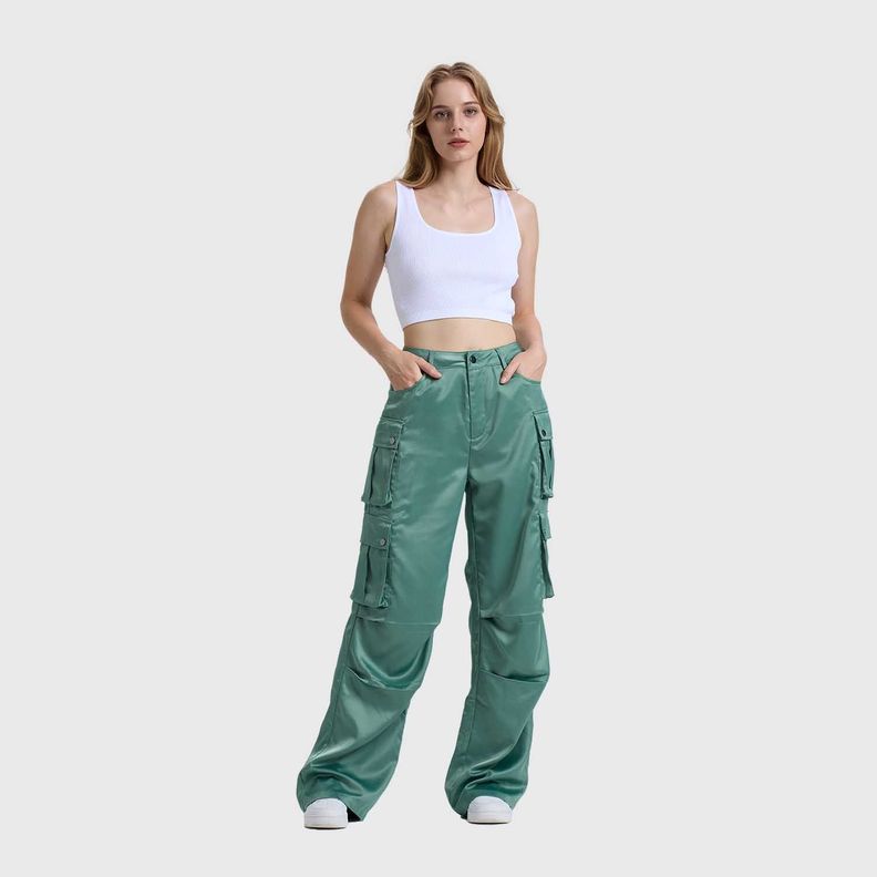 Pantalón Mujer Cargo Verde Olivo Claro Fashion's Park-3