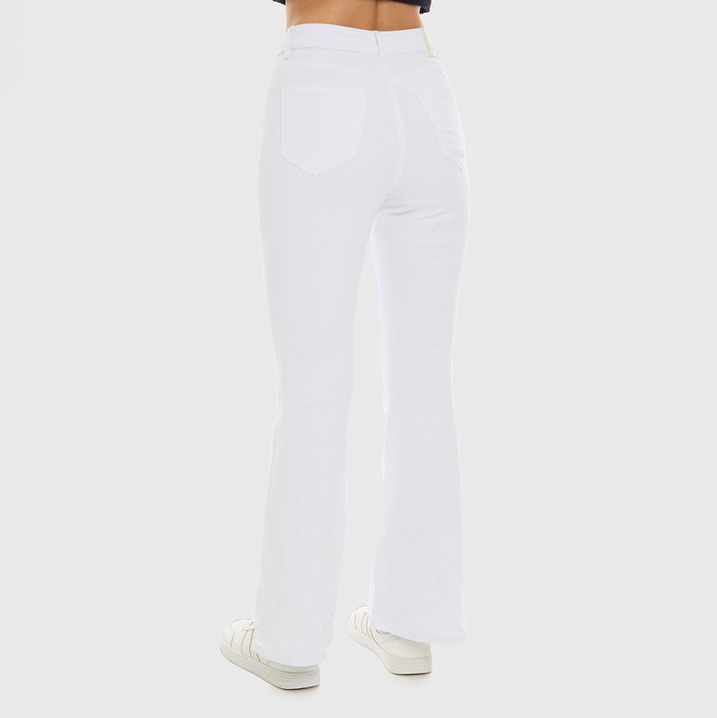 Jeans Mujer Flare Color Blanco Fashion's Park-2