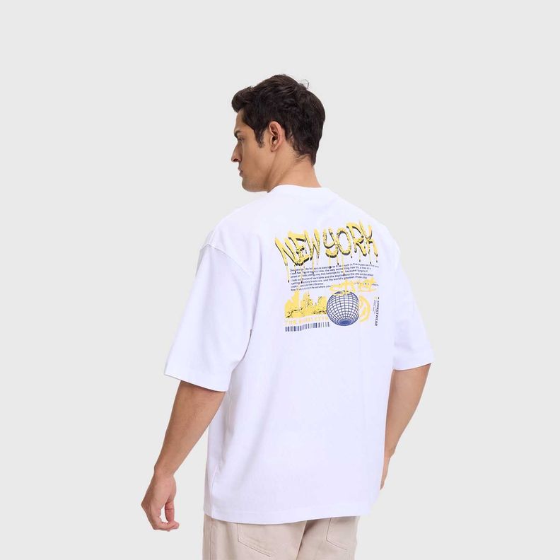 Polera Hombre Print Graffiti Blanco Fashion's Park-2