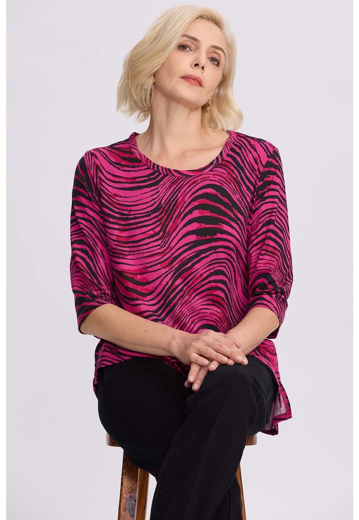 Polera Mujer Estampada Negro
