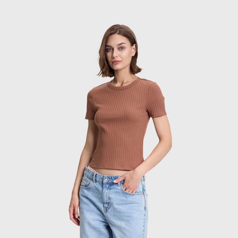 Polera Mujer Rip Crop Lisa Cafe Fashion's Park-1