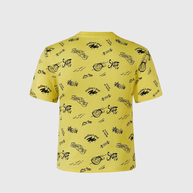 Polera Niño Full Print Oversize Amarillo Fashion's Park-1