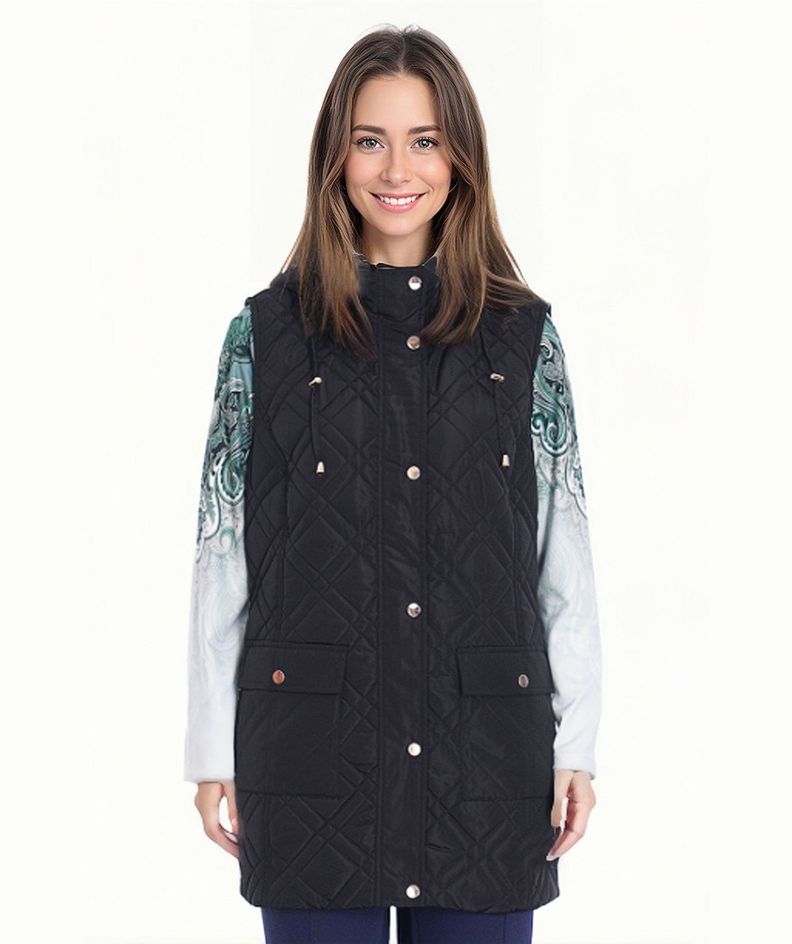 Parka Mujer Larga Con Bolsillo Negro-0