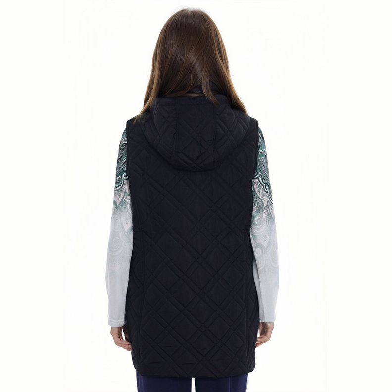 Parka Mujer Larga Con Bolsillo Negro-2