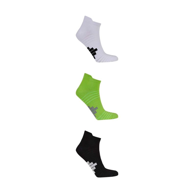 Calceta Tripack Hombre Deportiva Verde Fashion's Park-0