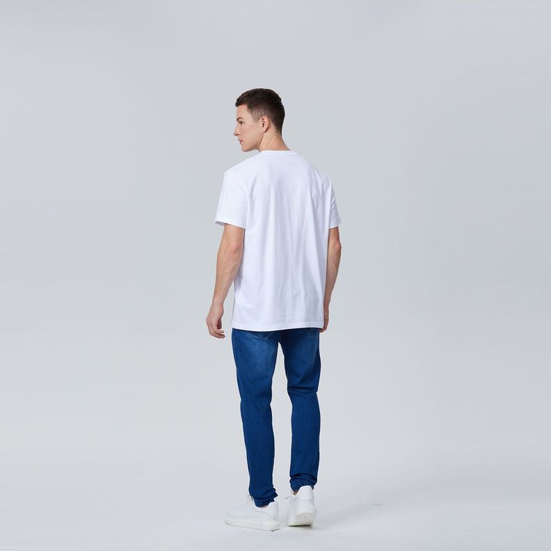 Polera Básica Con Bolsillo Blanco Hombre-2