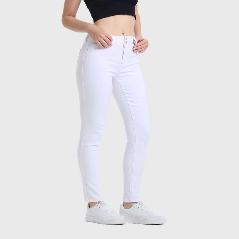 Jeans Mujer Skinny Jeny Pushup Blanco Fashion's Park-1