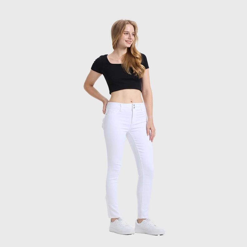 Jeans Mujer Skinny Jeny Pushup Blanco Fashion's Park-3