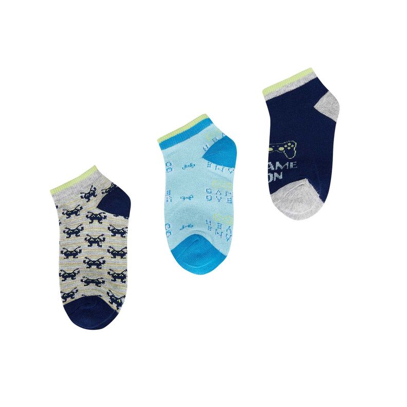 Calceta Deportiva Niño Tripack Azul II Fashion's Park-0