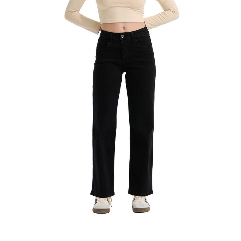 Jeans Mujer Wide Leg Sofía Negro Iv  Fashion's Park-0