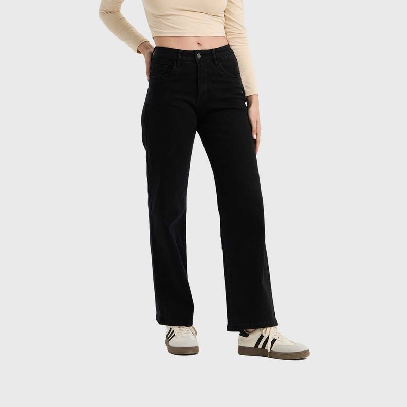 Jeans Mujer Wide Leg Sofía Negro Iv  Fashion's Park-1