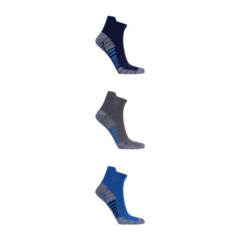 Calceta Deportiva Hombre Tripack Gris Oscuro Fashion's Park-0