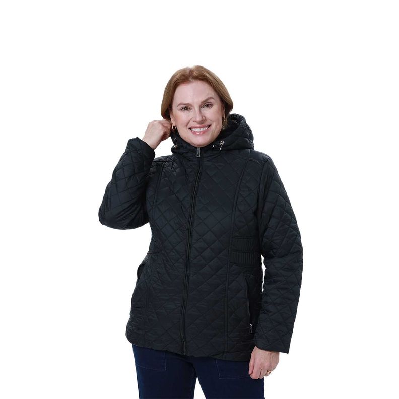 Parka Mujer Con Bolsillo Negro-0