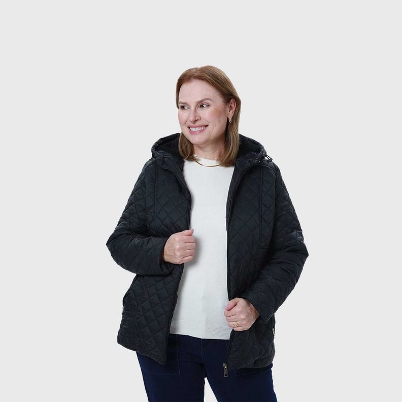 Parka Mujer Con Bolsillo Negro-1