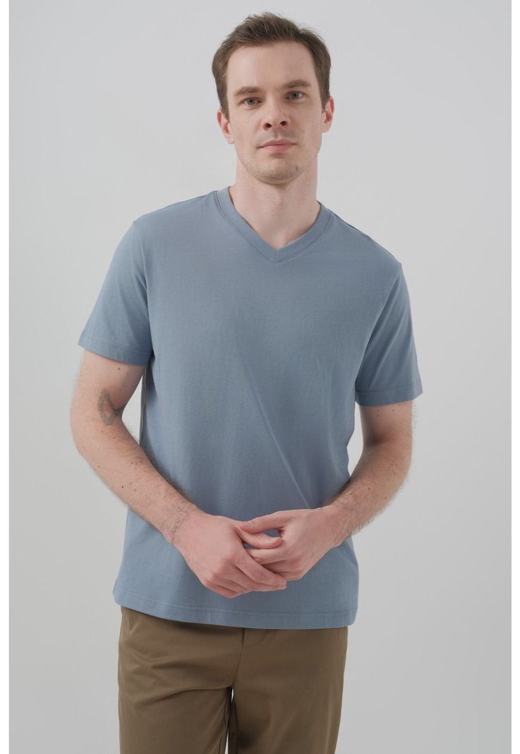 Polera Hombre Regular Celeste - ll