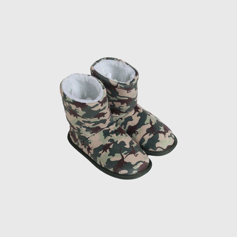 Pantufla Niño Bota Militar Verde Militar-1