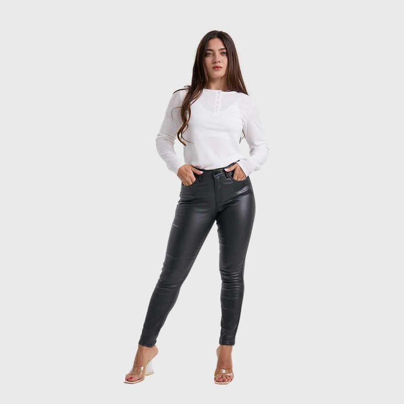 Jeans Mujer Skinny Brillante Negro Fashion´s Park-3