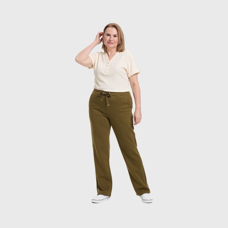 Pantalón Buzo Mujer Con Cordón Verde Militar Fashion's Park-3