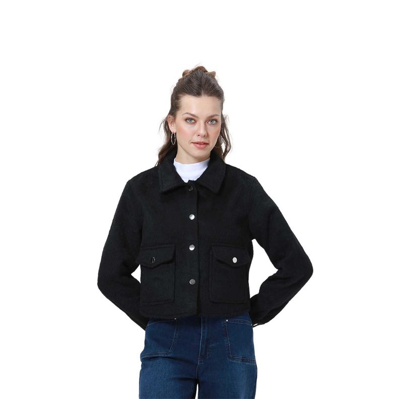 Chaqueta Mujer Sobrecamisa Negro Ii Fsp-0