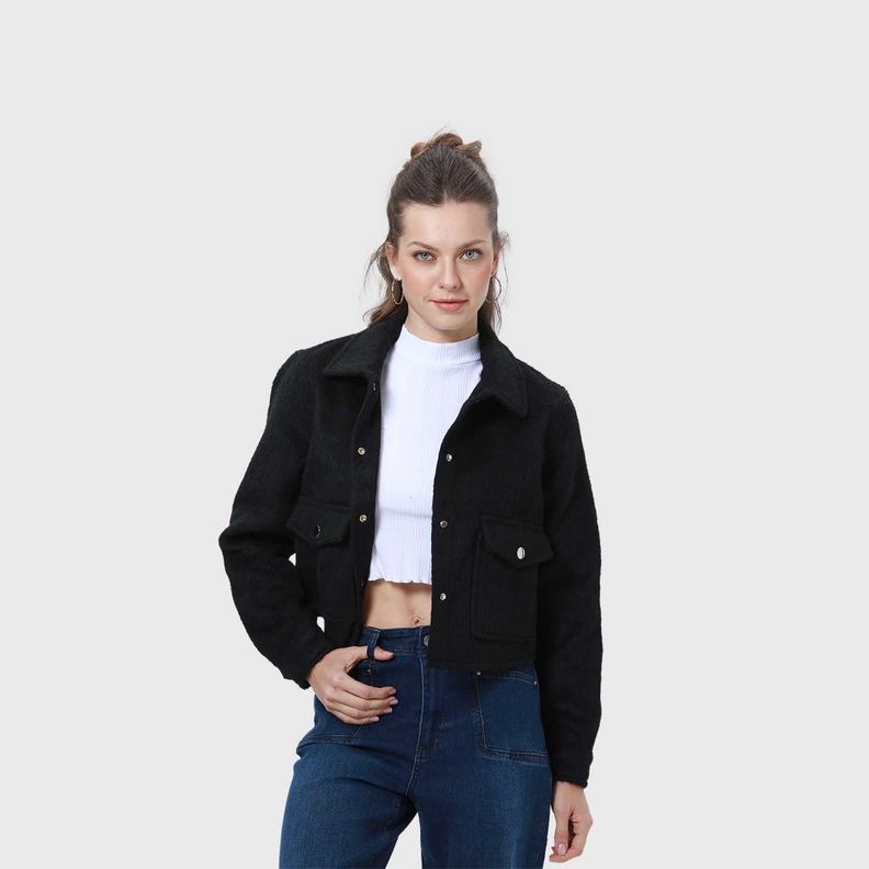 Chaqueta Mujer Sobrecamisa Negro Ii Fsp-1