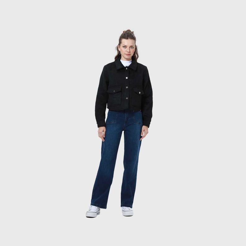 Chaqueta Mujer Sobrecamisa Negro Ii Fsp-3