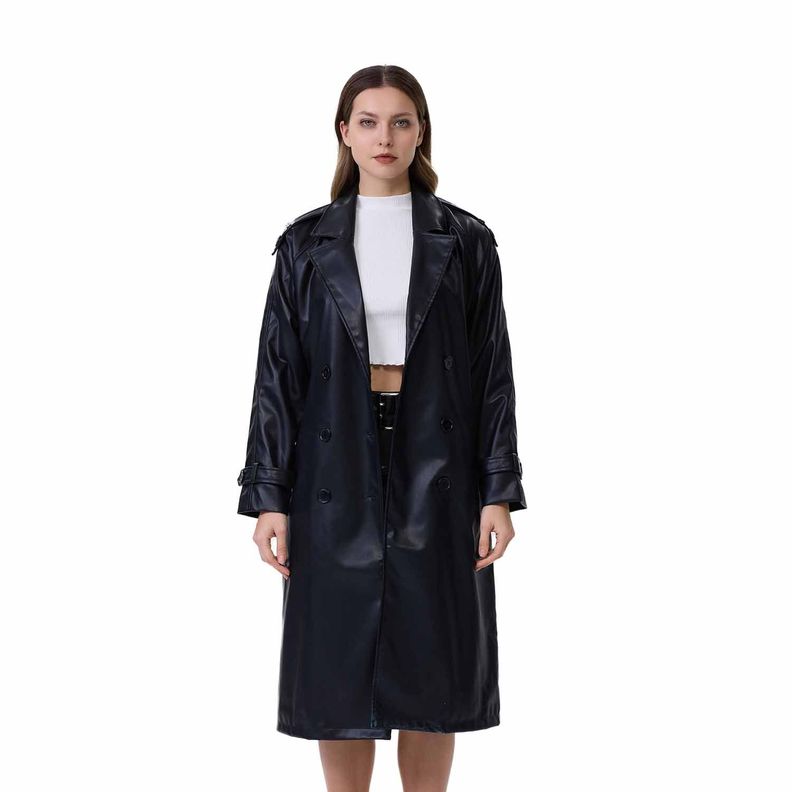 Chaqueta Mujer Trench Negro I Fashion´s Park-0