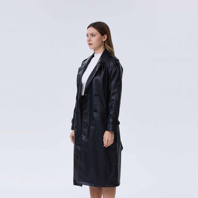 Chaqueta Mujer Trench Negro I Fashion´s Park-1
