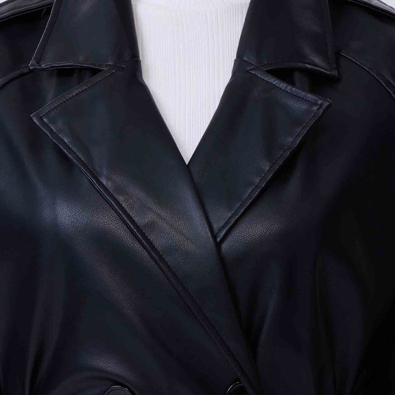 Chaqueta Mujer Trench Negro I Fashion´s Park-3