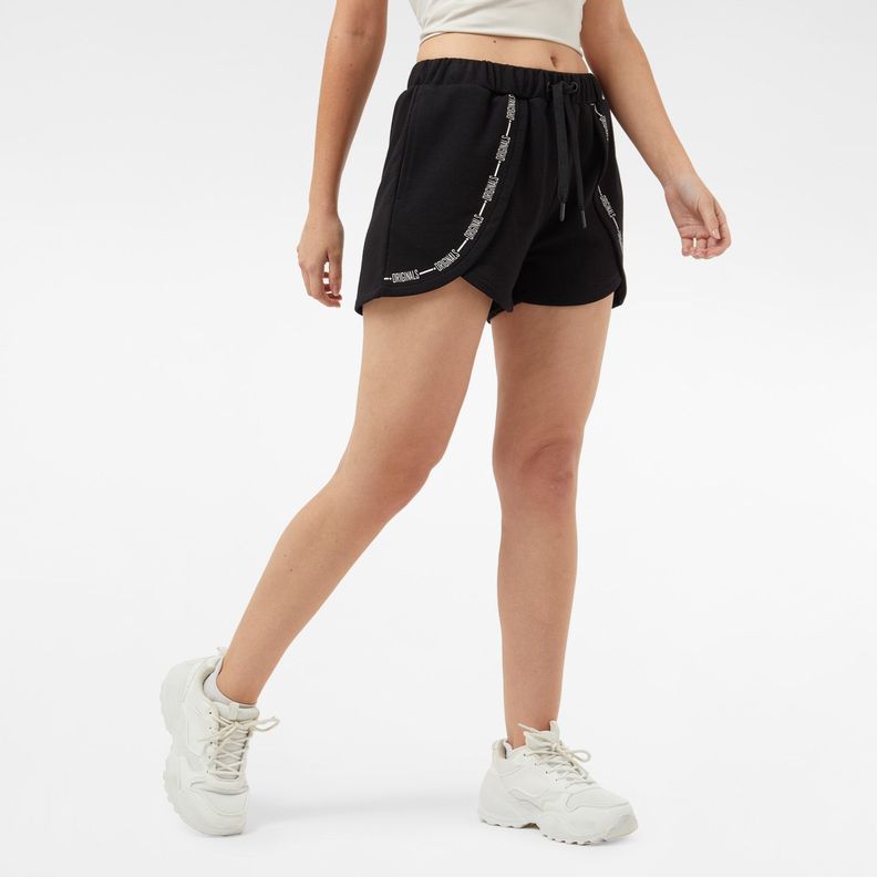 Short Pretina Elasticada Deportivo Negro Fashions Park-1