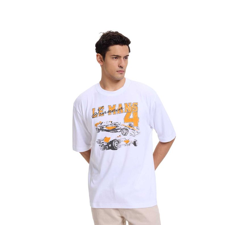 Polera Hombre Estampado Blanco III  Fashion's Park-0