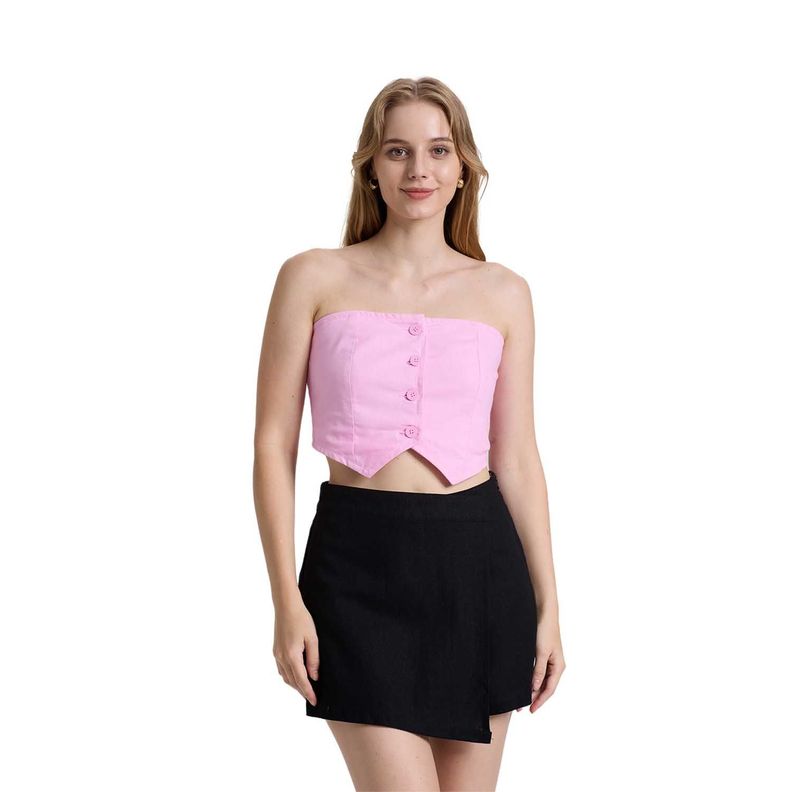 Blazer Mujer Strapless Rosado Fashions Park-0